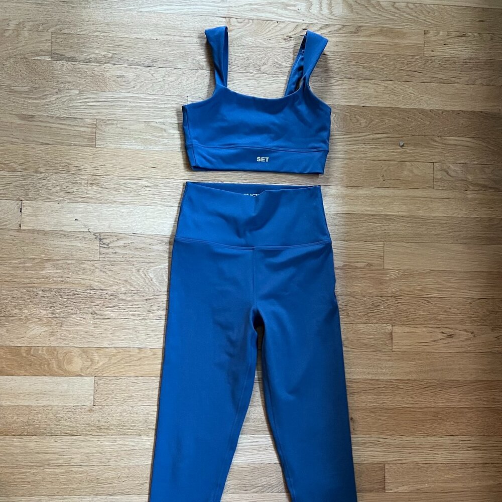 SET Active Luxform Blue (River) Sports Bra and Leggings Set Size Small
